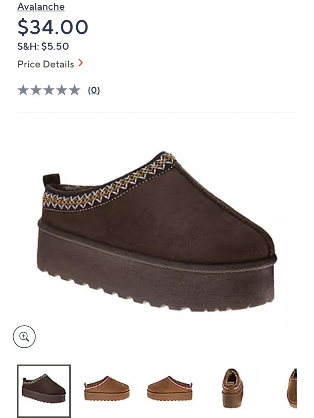 Avalanche Brown Platform Slippers Faux Fur NWT Size 9 - Picture 5 of 5